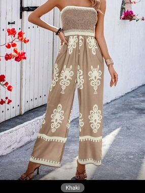 Strapless Wide-Leg Jumpsuit Size XL